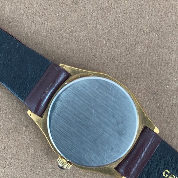 Vintage Austin Analog Quartz Diamond at 12 Gold Tone Brown Strap main image 4